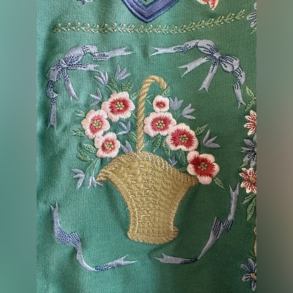 Alfred Dunner Vintage Embroidered Grandma Core Sweater. Size Med. EUC - Picture 3 of 9